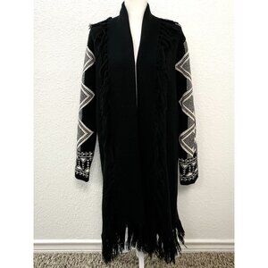 COTTON & RYE Outfitters Womens LARGE Black/White Aztec Southwestern WRAP Shawl